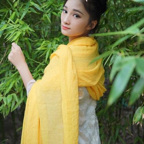 Women Solid Color Shawls Headband Summer Fashion Long Voile Linen Thin Candy Color Shawl Girl Scarf Soft Turban Tie Head Wraps