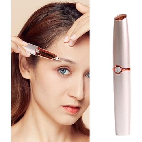 Women Gift Hair Remover Multipurpose Portable Shaper Lipstick Shape Electric Eyebrow Trimmer Mini Razor Daily Battery Operated