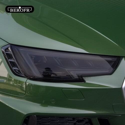 Car Headlight Tint Black Protective Film Protection Transparent TPU Sticker For Audi A4 B8 B9 8K 8W S4 RS4 Accessories 2 Pcs