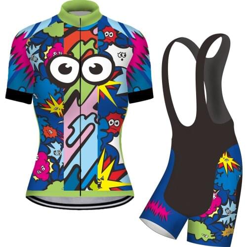 2021 Funny Cycling Jersey Sets Bike Wear Clothes Quick-Dry Bib Gel Clothing Ropa Ciclismo Uniformes Maillot MTB Suit Sportwear