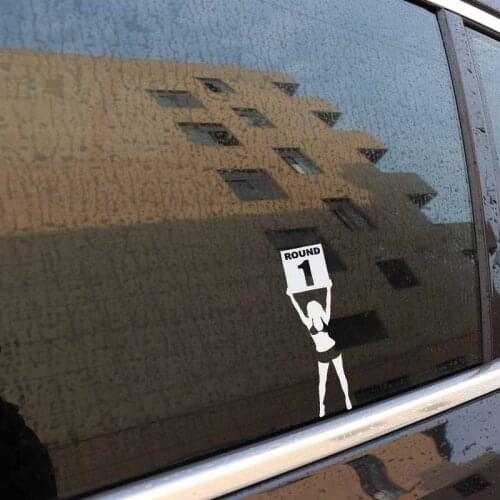 5*17.8CM High Quality Nice Design Round One Nice Girl Vinyl Decals Car Sticker Covering The Body Black/Silver C20-0204