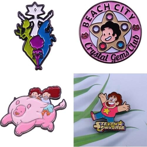 Anime Steven Universe Enamel Pin and Brooch Cartoon Figure Animal Pig Club Lapel Pin Fans Gifts