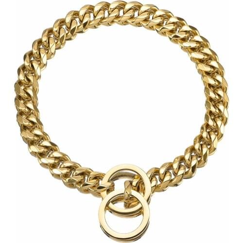 45cm Dog Large Gold Chain Collar Metal Big Gold Summer Pet Fashion Accessories Bulldog Collar Pet Necklace High Quality Hot Sale