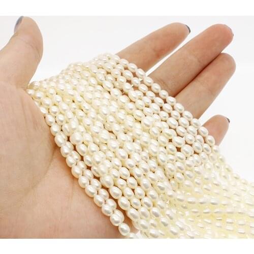 Natural Freshwater Pearl 4-5mm Exquisite Baroque Rice Beads Jewelry Making DIY Necklace Bracelet Earrings Jewelry Accessories