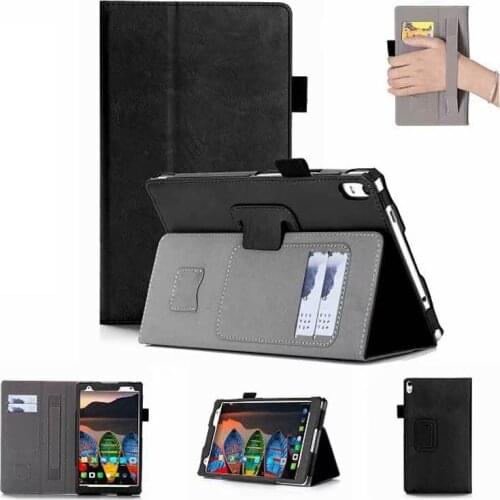 Luxury Stand PU Leather Case For Lenovo Tab 4 8 Plus TB-8704 Tablet Cover With Handstrap Card Slots