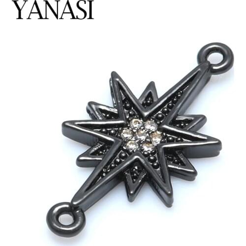 Black Star Charms Connectors Accessories for Jewelry Making DIY Handmade Bracelets Necklaces Earrings Gift