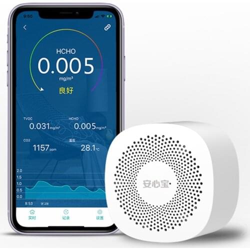 Digital CO2 Hcho VOC Detector Formaldehyde Carbon Dioxide Sensor Air Monitor Wifi Home Automation Warning Alarm Detector