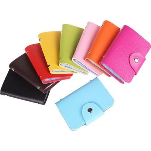 PU Leather Business Card Holder Anti Rfid Wallet Blocking Reader Lock Bank Card Holder Men Women 24 Bits Credit Card Bag