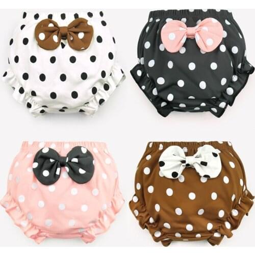 Kids Can wear outside Cotton Underwear Panties Girl Baby Infant Cute Big Bow Dots shorts For Children fashion Underpants gift CN
