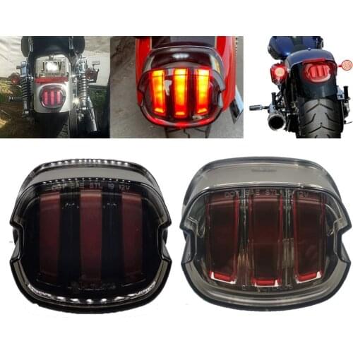 Smoke Lens Motorcycle LED Tail Light Brake License Plate Lamp Turn Signal Lights for Harley Sportster Dyna Touring Softail