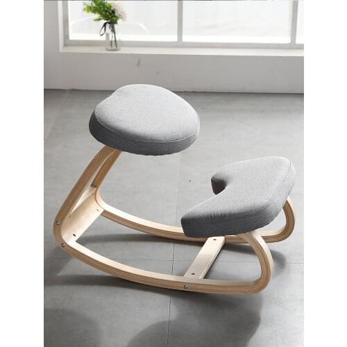 Home Office Ergonomic Kneeling Chair Rocking Balancing Wood Comfortable Kneel Stool for Improving Posture Relieve Knee Pressure