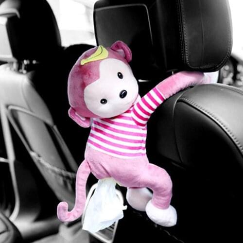 Cartoon Monkey Office Car Hanging Paper Napkin Tissue Holder Cover Portable Paper Box Box FW3 M3C4