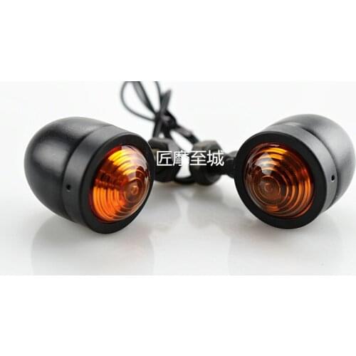 Black / silver Motorcycle Turn Signal Indicator Light Lamp Bulb For Harley /Cafe /Racer Scooter
