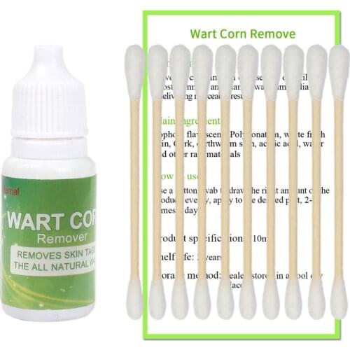 10ml Skin Tags Remover with Cotton Swab Skin Tags Mole Foot Corn Warts Treatment Skin Care Tool Pressure Foot Patch Removal