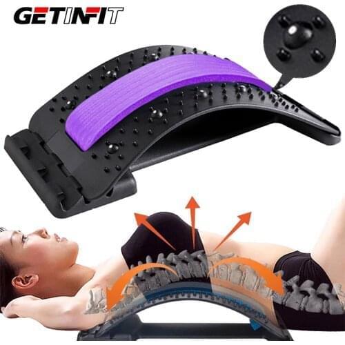 Getinfit Back Massager Stretcher Massage Equipment Fitness Stretch Relax Stretcher Lumbar Support Spine Relief Pain