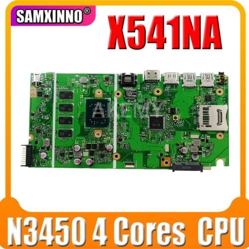 Akemy X541NA Laptop motherboard for ASUS X541NA original mainboard 4GB-RAM N3450 4 Cores CPU