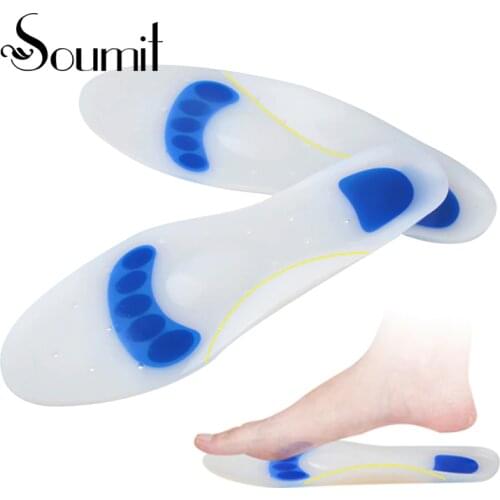 Soumit Medical Silicone Gel Insole Plantar Fasciitis Heel Spur Massage Insoles for Men Women Pain Relief Foot Care Parent Gift