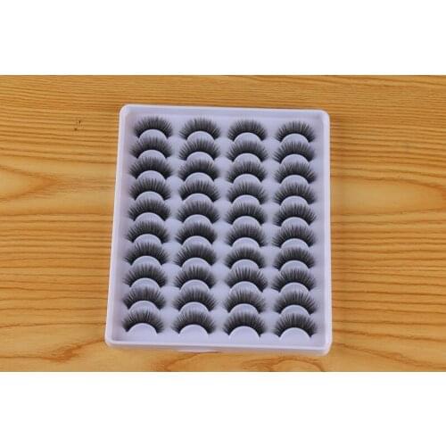 20 Pairs Natural 5D Mink Hair False Eye Lashes Wispy Makeup Cross Long False Eyelashes Eye Makeup Beauty Extension