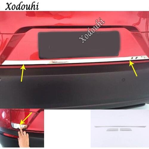 Car Sticker Body Cover Stainless Steel Rear Door Tailgate Frame Plate Trim Lamp Parts 3pcs For Mazda CX-30 CX30 2020 2021