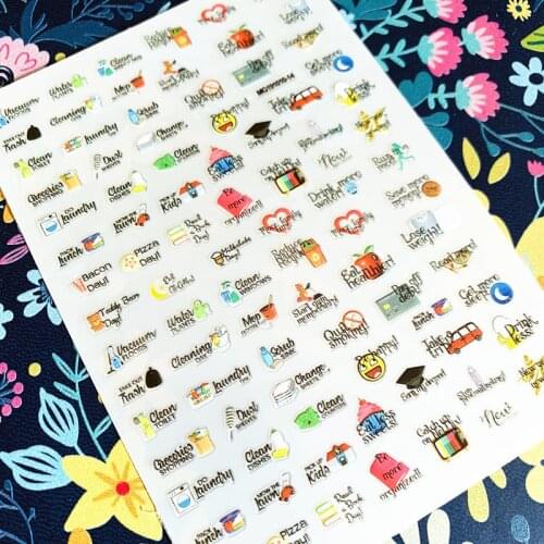 Latest 3D Nail Art Sticker Nail Palette English alphabet Japanese style nail sticker Nail Art Sticker Decal Tool DIY Tool