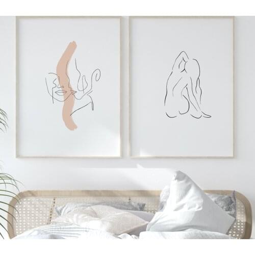 Cuadros Abstract Line Face Poster Canvas Prints Paintings For Living Room Wall Art Decorative Picture Nordic Decoration Home