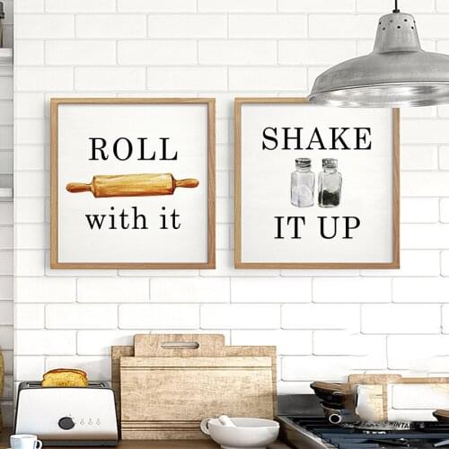 Dining Room Wall Decor Art Poster and Prints Kitchen Square Canvas Paintings Vintage Pictures for Home Fashion Decoration