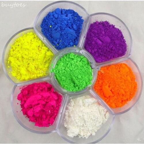 7colors *20g Fine Powdered Color NEON Pigment Nail Polish Making Soapmaking Candles Non-Cosmetic