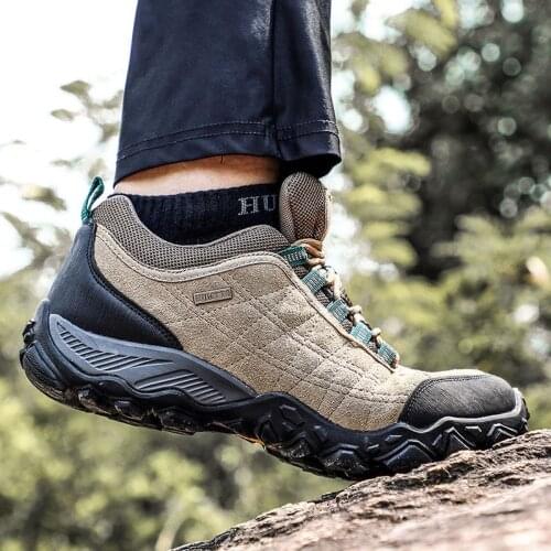 New Arrival Leather Hiking Shoes Wear-resistant Outdoor Sport Men Shoes Lace-Up Mens Climbing Trekking Sneakers
