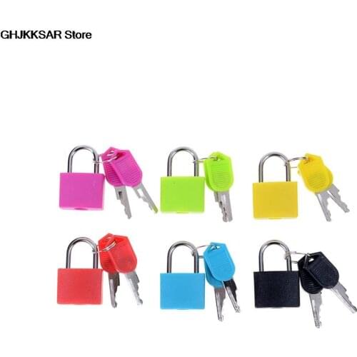 New 6 colors Small Mini Strong Steel Padlock Travel Suitcase Diary Lock With 2 Keys dropshipping
