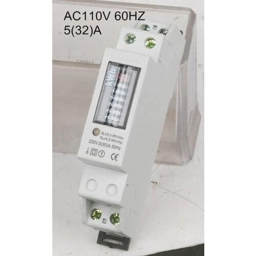110V 60HZ 5(32A) din rail mounted energy monitor single phase analog register display KWH meter watt hour with CE certificate
