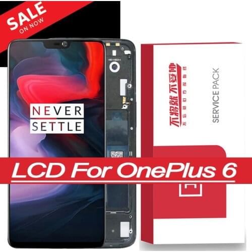 Original 6.28" Super Amoled Display with frame for OnePlus 6 Oneplus 6 One Plus 6 LCD Touch Screen Panel Digitizer Repair Parts