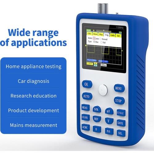 FNIRSI-1C15 Professional Digital Oscilloscope 500MS/s Sampling Rate 110MHz Analog Bandwidth Support Waveform Storage