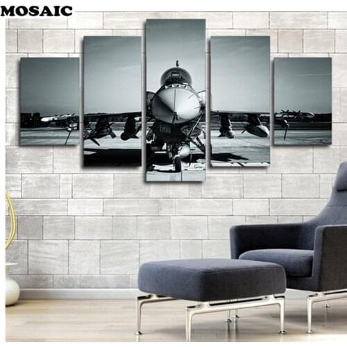 Custom photo Full,Diamond Painting 5 Panel Airplane Mosaic diamond,diy Handmade Cross Stitch Diamond Embroidery,wall art