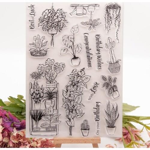 Plant cactus Transparent Clear Silicone Stamp/Seal for DIY scrapbooking/photo album Decorative clear stamp sheets