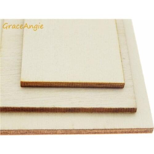 30pcs/pack 3-5cm Unfinished Wood Pieces Blank Home Decoration Square Wood Pieces Blank Plaque for DIY Craft Scrapbooking Tray