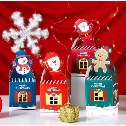 Christmas box package Food box Boxes for party secret box with surpriser container house Shopper with print paper packaging bags
