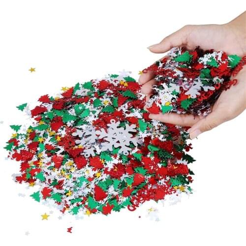 100g Christmas Party Christmas Confetti Mixed Foil Snowflake Angel Gift Box Red Dot Elk Christmas Tree Confetti Bright Christmas
