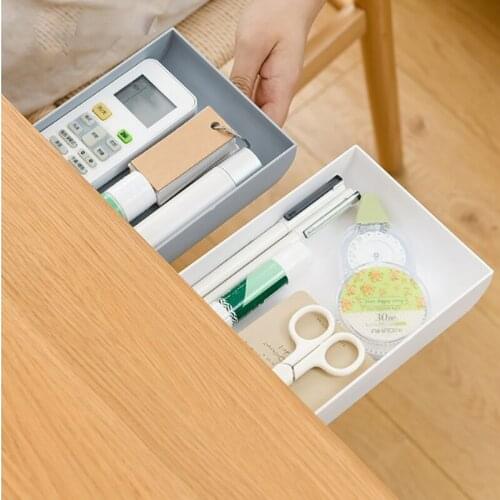 Self-Adhesive Plastic Drawer Under Desk Hidden Pencil Tray Desktop Thing Organizer Storage Drawer Holder Case 22.3X13.5X3.5cm