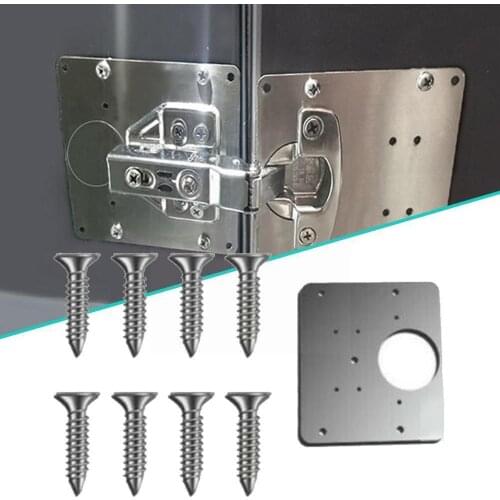 Hinged Steel Hinge Fixing Plate Anti-rust And Durable Plate Hinge Furniture Accessories Door Panel Repair K3D0
