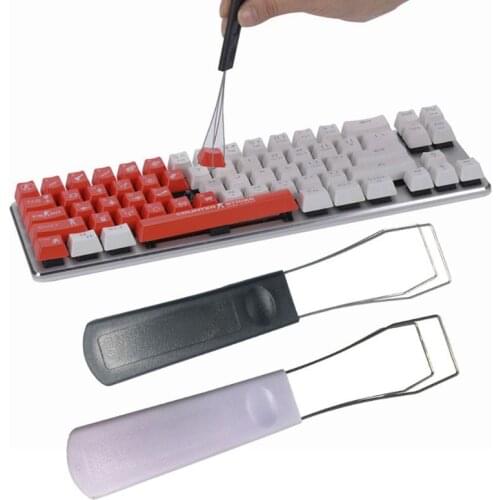 Steel Keyboard Key Keycap Puller Plastic Handle Remover With Unloading Steel Mechanical Keyboard Cleaning Tool