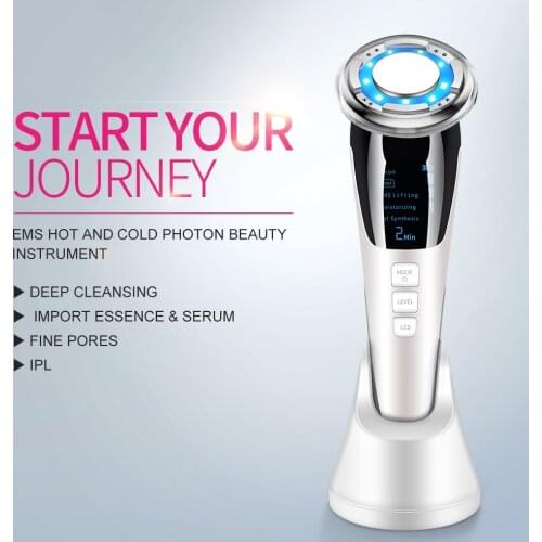 Face Photon RF Radio Frequency EMS Mesotherapy Led Light Therapy Microcurrent Ultrasonic Vibration Face Lifting Massager