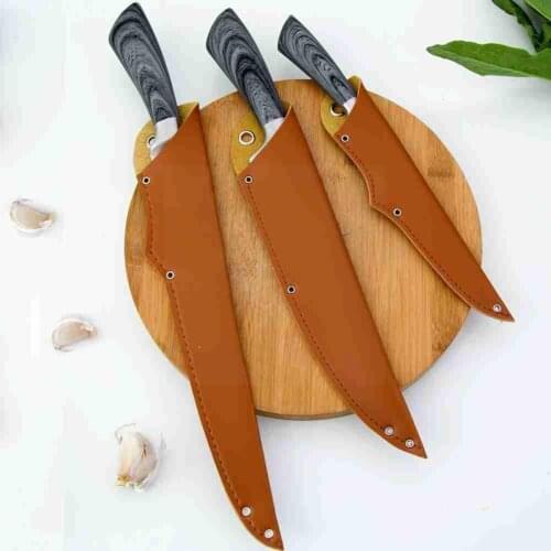PU Faux Leather Universal Knife Sheath Family Portable Cover Fruit Knife Multi-purpose Knife Knife F6N0