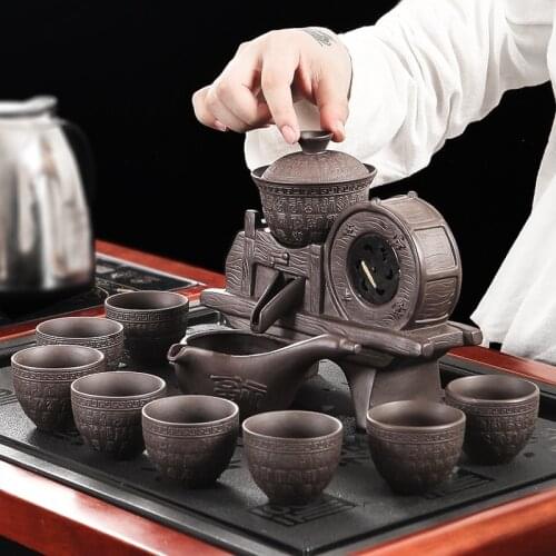 Vintage Portable Lazy Purple Sand Automatic Anti-scald Gongfu Tea Set