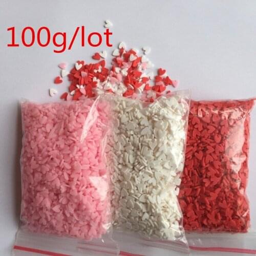 100g Clay Heart Shaped Chocolate Sprinkle Simulation Food Cake Polymer Clay Sweets Deco Parts Mobile Phone Beauty Decoration DIY