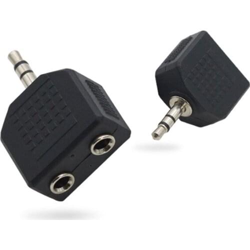 100pcs 1 to 2 Double Earphone Headphone Y Splitter Cable Cord Adapter Plug For computer for Mobile phone for MP3 MP4 3.5mm Jack