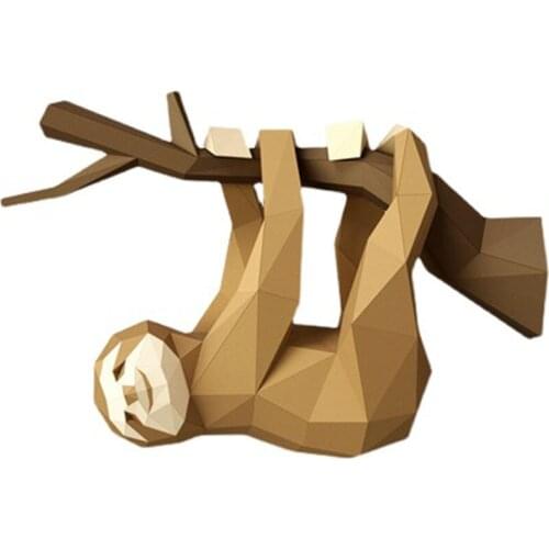3D Sloth Handmade Stereo Origami Art Manual DIY Paper Model Wall Entrance Living Room Animal Wall Hanging Ornaments Papercraft