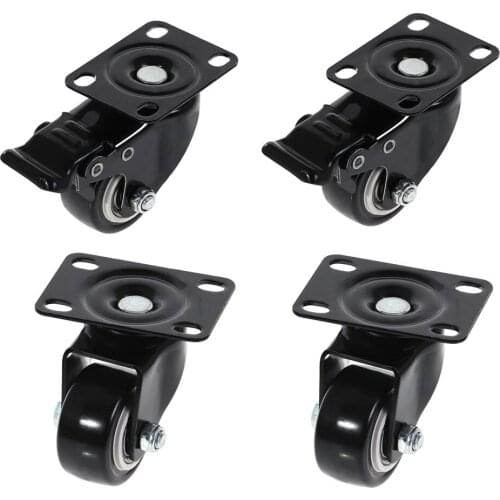 4 Pack 2in Heavy Duty Caster Wheels Polyurethane PU Swivel Casters with 360 Degree Top Plate 220lb Total Capacity for Furnitures