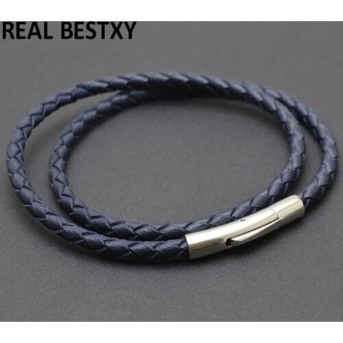 5pcs/lot custom logo Vintage Woven Genuine Leather Wrap Bracelet For Men Stainless Steel Double Layer leather men Bracelet sale