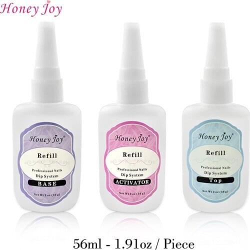 56ml/1.91oz Refill Gel Base Top Sealer Dry Activator for Dipping Powder Pre-Bond Liquid No Lamp Cure Dip Nails Natural Dry