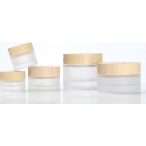 5G 10G 20G 30G 50G Empty Frost Glass Cream Jar New Plastic Lid Refllable Packaging Bottles Cosmetic Containers 10Pcs/Lot